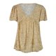 thumbnail image 5 of Blusas para Mujeres Casual, Impresión Floral Sólida de Gran Tamaño, Cuello de Manga Corta Blusa Superior, 5 of 8