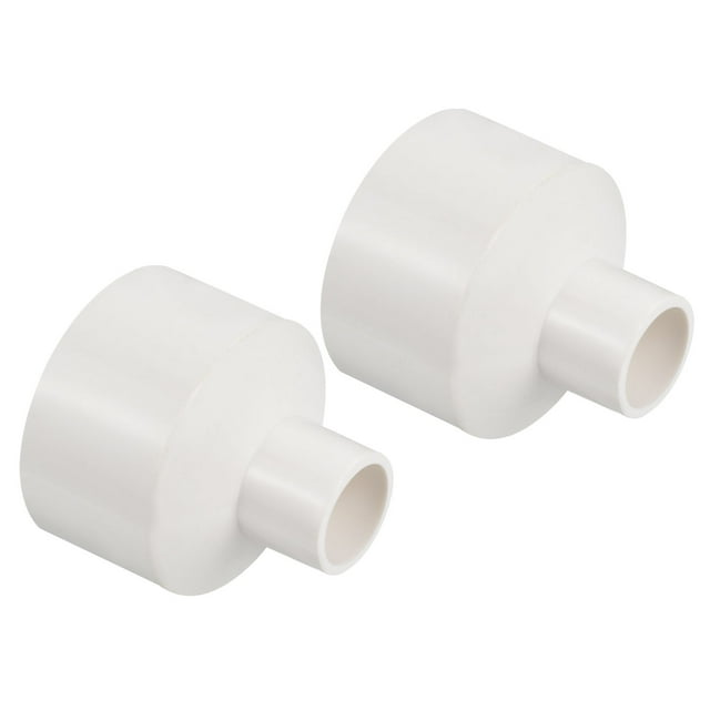 Unique Bargains Raccord Droit de Réducteur de Tuyau PVC 50x20mm, Blanc 2 Pack