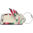 thumbnail image 4 of Rocae Merry Christmas 1 for Leather Luggage Baggage Tags ID Label Privacy Cover ID Label with Stainless Steel Loop and Address Card, 4 of 5