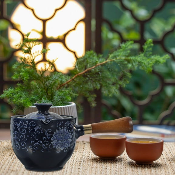 Worgeous Chinese Traditional Teapot Ceramic Tea Pot with Side Handle Loose Tea Brewing Teapot