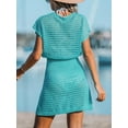 thumbnail image 2 of Cupshe Women's Crochet Swim Beach Cover up Button Short Sleeve, Size XS-XXL, 2 of 5