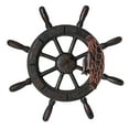 thumbnail image 4 of AMLESO Roue de Navire Vintage Bois Suspendu Décoration Intérieure Pirate Direction 32x3x32cm, 4 of 8