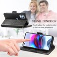 thumbnail image 4 of Case for Motorola Moto Edge S Cover Leather Wallet Folio Case Book Design Flip Magnetic Closure - Black, 4 of 5