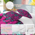 thumbnail image 2 of 3 Piece Pink Turquoise Abstract Duvet Cover Set Full Size,Microfiber Comforter/Quilt Cover with Corner Ties and 2 Pillowcases,Ethnic Modern Geometric Aesthetics All Season Bedding with Zipper Closure, 2 of 8