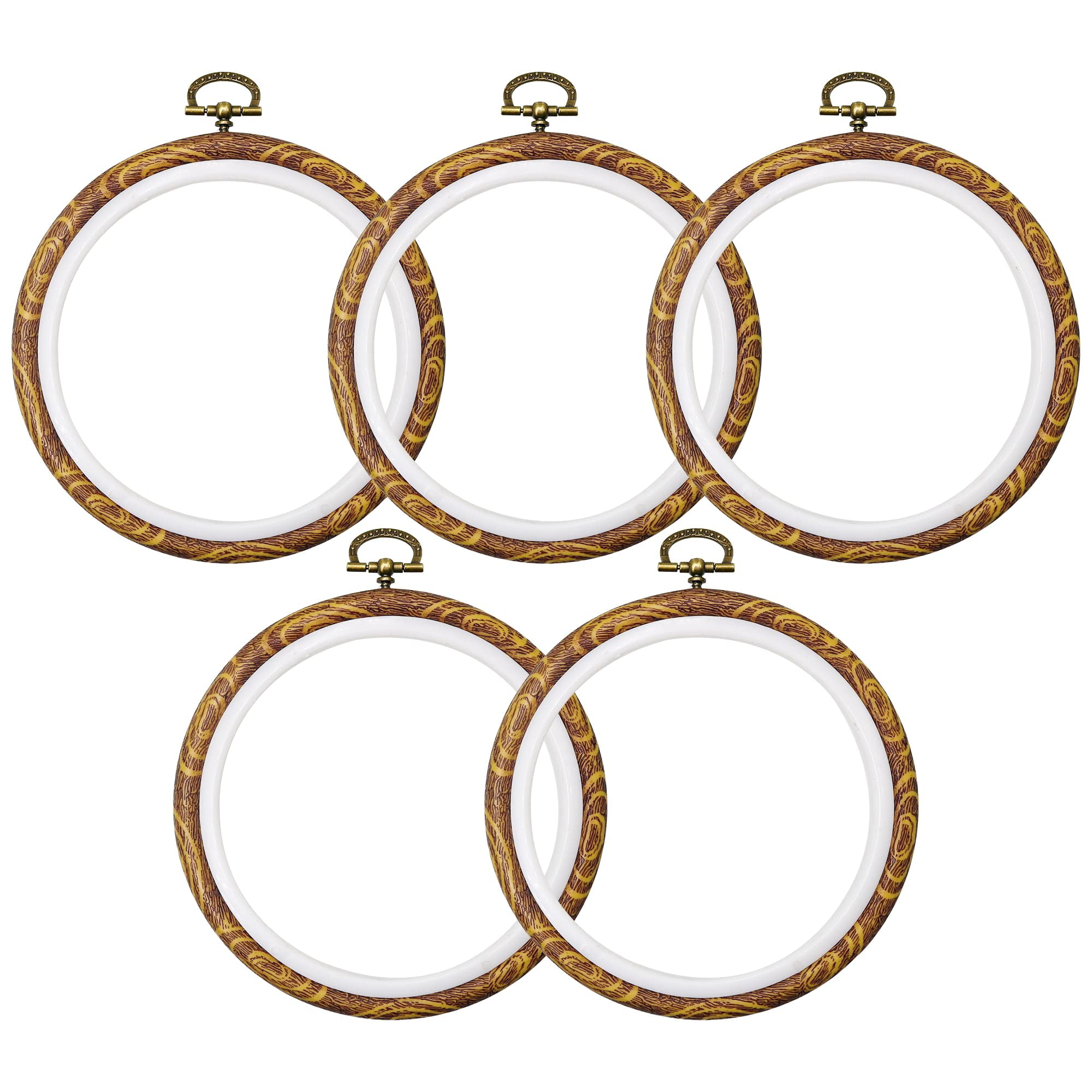  XEmbro Wood Embroidery Hoop Frame Set, Oval Wood Embroidery  Display Frame with Plastic Embroidery Hoop for Finished Cross Stitch Hoop  Frame DIY Craft Projects, and Christmas Ornaments