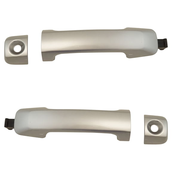 TRQ Door Handles Outside Exterior Silver Front Pair for 07-14 Toyota FJ Cruiser DHA39667