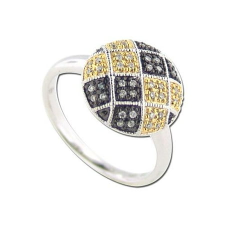 14K White Gold 0.17ct Alternating Pave Set White Round Diamond Women's Ring