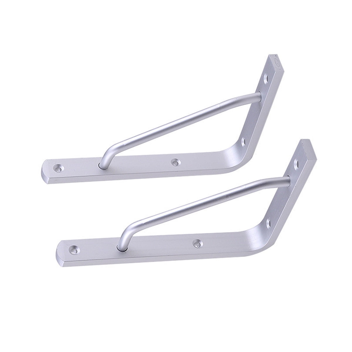LABSERRON  4Pcs Triangle Shape Shelf Brackets Silver Aluminium Alloy for Study Desk and Workbench