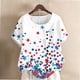 thumbnail image 2 of Vestidos Casuales Para Mujer, Blusas De Mujer De Moda Blusa informal de lino con botones y manga corta estampada para mujer, 2 of 4