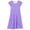 Purple, variant on Little Girls Dresses Solid Color Round Neck Puff Sleeve Kids Party Outfit Girls Beach Dress Size 8-9T