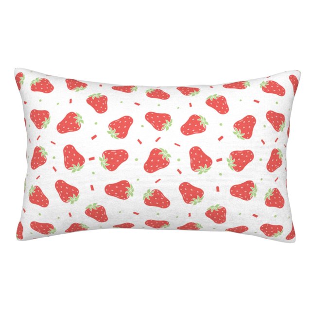 Fotbe Hand Drawn Strawberry Funda de Almohada Decorativa Estilo Occidental, Lujo en Algodón, Fundas para Almohadas King, Cojín Estampado para Decoración del Hogar-14"x20"