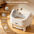 thumbnail image 6 of Self-Cleaning Cat Litter Box for Multiple Cats, Automatic 65 L Capacity with WiFi APP Control, Health Monitoring, Odor Control, Quiet Operation, Includes 2 Liner Rolls, Easy Setup, 6 of 8