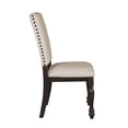 thumbnail image 5 of Side Chairs 2pc Set Grayish Brown Finish Wood Frame Fabric Upholstery Nailhead Trim Dining Furniture, 5 of 6
