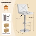 thumbnail image 3 of Gymax Tabourets de Bar 4 Pcs en Cuir PU Pivotants Chaises de Bar Hauteur Réglable Tabourets Rembourrés Blanc, 3 of 4