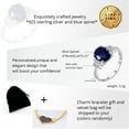 thumbnail image 2 of 2.5ct Oval-Shaped Dark Blue Stone Ring, 925 Sterling Silver Engagement Ring for Women (Size 7), 2 of 7