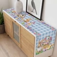 thumbnail image 4 of Easter Bunny Table Runner - 36 Inch Long, Kitchen Dining Table Runner Dresser Scarves, Spring Easter Eggs Floral Blue Check Farmhouse Decor for Coffee Tables Wedding Party Banquet, 4 of 8
