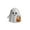 White, variant on Cute Ceramic Halloween Ghost Figurine with Pumpkin Basket – Adorable Decorative Ornament for Home, Office, Party Table, Holiday Decor