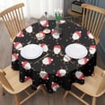 thumbnail image 3 of Black Christmas Santa Pattern Round Tablecloth 60"x60",Wrinkle Wipeable Table Cloth for Kitchen Dining Room Picnic Patio Party, 3 of 6