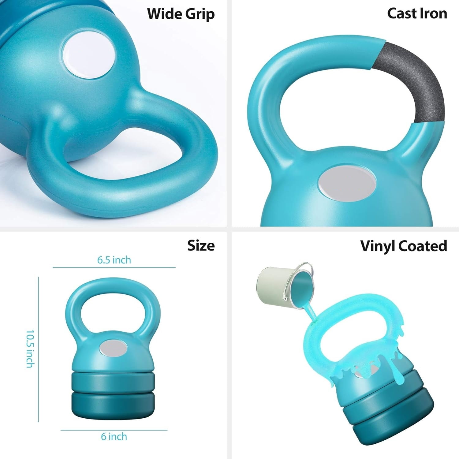 Adjustable Kettlebell Weights Set Cast Iron Exercise Fitness Kettle Ball Grip 5, 8, 9,12lb Free Weight Men Women Kettlebells for Home Gym Workout Ballistic, Core,Strength Training