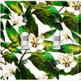 thumbnail image 1 of Metal Light Switch Plate Cover Plant Leaves White Flowers FLW052, 1 of 13