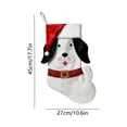 thumbnail image 3 of Tuvgenk White Dog Christmas Stocking, 17.7 inch Cute Puppy Xmas Stocking with Santa Hat, Pet Holiday Decor for Fireplace Mantel Christmas Tree, 3 of 6