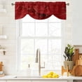 thumbnail image 2 of Tie Up Valance for Windows Red Marble Curtains Valances Rod Pocket Valance Window Treatments Abstract Art Lines Balloon Curtains for Kitchen Living Room Bedroom Bathroom Decor 54x18 Inch, 2 of 9