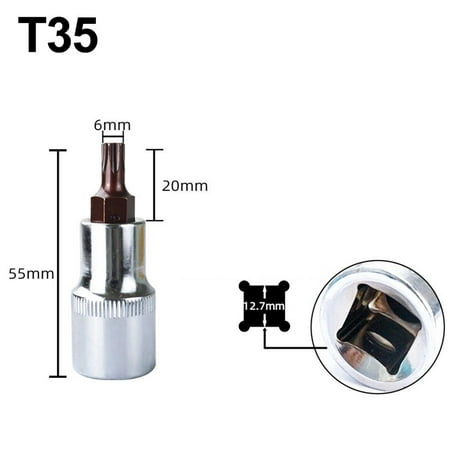 

qiya 55mm Hex T-Shaped Screwdriver Socket Bit 1/2 Electric Wrench Socket Set
