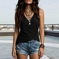 thumbnail image 5 of Turilly Womens Casual V-Neck Washed Cotton Sleeveless Tank Top Fitted Cross Wrap Front Blouse Solid Sleeveless Casual Shirt for Daily Wear, 5 of 6