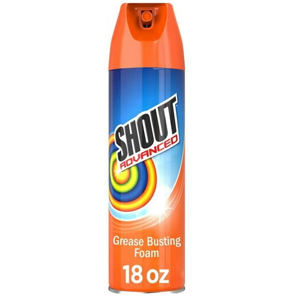 Shout Advanced Foaming Grease and Oil Laundry Stain Remover for Clothes, 18 oz