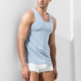 thumbnail image 3 of SWSMCLT Men's Cotton Tank Tops Sleeveless Fall Slimming Casual Summer Pajamas Sports Soft Fitted Top 92Blue Small, 3 of 4