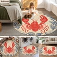 thumbnail image 5 of Round Rugs 3Ft, Lobster Coastal Round Area Rug Washable Indoor Throw Carpet, Summer Beach Coral Shell Nautical Vintage Small Non Slip Circle Rug for Bedroom Living Room Home Decor Aesthetic, 5 of 8