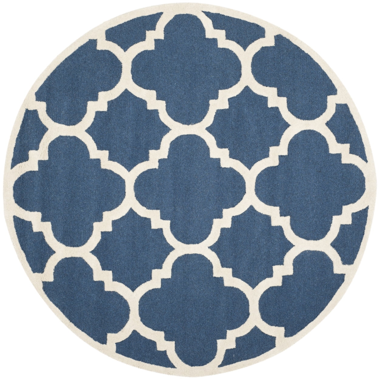 SAFAVIEH Cambridge Justine Geometric Wool Area Rug, Navy/Ivory, 8' x 10'