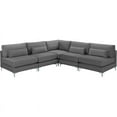 thumbnail image 2 of Meridian Furniture – Section Modulaire en Velours Gris Julia, 2 of 5