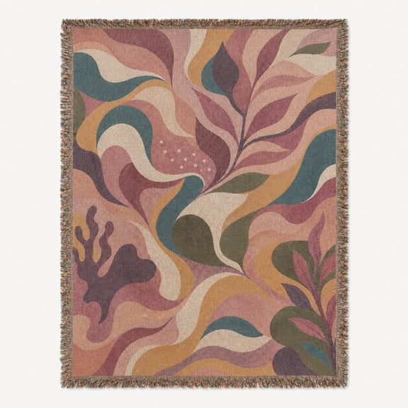 Classic Woven Throw Blanket, 100% Cotton with Fringed Edges, Home Decor