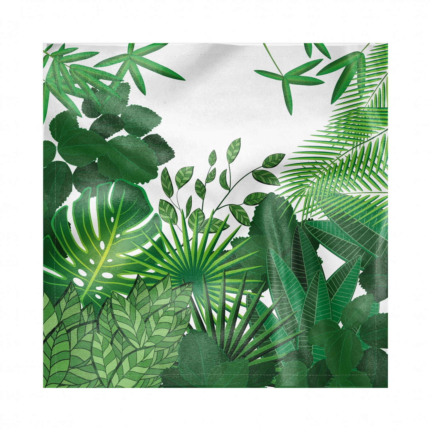 Jungle Leaves Napkins Set of 4, Growing Branches Greenery Big Petals