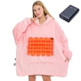 thumbnail image 2 of Heated Wearable Blanket, Oversized Wearable Heated Blanket for Adult, Sherpa Fleece Blanket Hoodie, 2 of 7