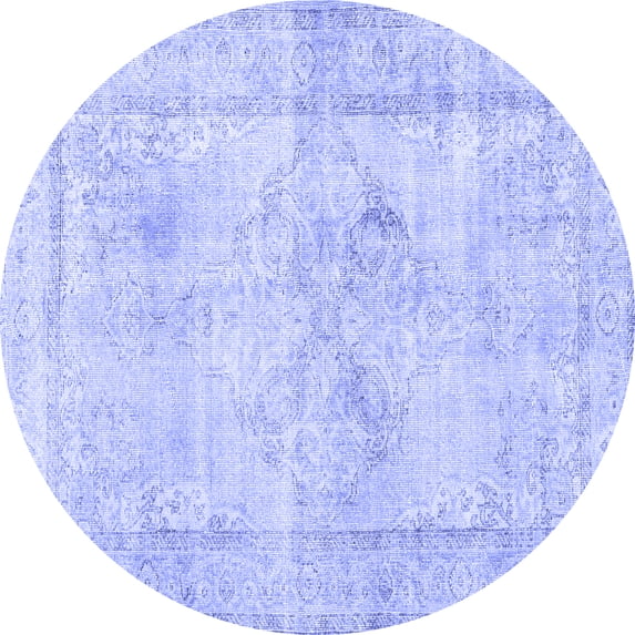 Ahgly Company Indoor Round Persian Blue Traditional Area Rugs, 6' Round
