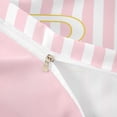 thumbnail image 4 of meiyoeat Pink Stripe Gold Letter R Twin Duvet Cover for Boys Girls, Cute Monogram Twin Bedding, Pink Reversible, 2 Pieces, 1 Duvet Cover and 1 Pillowcase, 4 of 6
