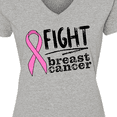 thumbnail image 4 of Inktastic Fight Breast Cancer Pink Ribbon Women's V-Neck T-Shirt, 4 of 5