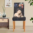 thumbnail image 4 of Yayeee 4 Pack Dining Chair Covers Stretch Parson Chairs Slipcovers Seat Protector, Black Watercolor Space, 4 of 6