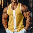 thumbnail image 2 of Danhjin Workout Tank Tops for Men Gym Summer Sleeveless Color Block Pullover Tops Cool Fashion Casual Shirts, 2 of 10
