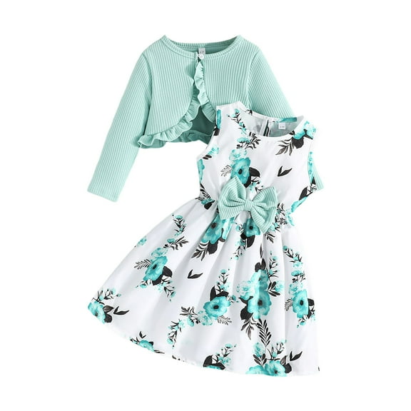 Gerichy Girls Summer Outfits, Toddler Girls Summer Sleeveless Fashion Leopard Print Dress With Headband 2PCS Outfits Clothes Set