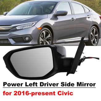 Kool Vue Power Side Mirrors For Honda Civic 2016-2021 – Driver & Passenger Side, Paintable, Non-Heated, No Turn Signal