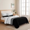 thumbnail image 5 of Twin XL Quilt Set 68''x98'', Black White Striped Lightweight Summer Bedspread Coverlet Set with 2 Pillow Shams, Modern Abstract Art Breathable All Season Quilt Bedding for Dorm/Guest Room, 5 of 9