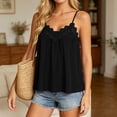 thumbnail image 6 of Fewfanhot Women's Lace Trim V-Neck Camisole Tank Top, Spaghetti Strap Casual Summer Flowy Blouse, Sleeveless Loose Fit Cami, S-3XL, 6 of 6