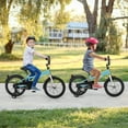 thumbnail image 4 of Costway Vélo pour Enfants de 18 Pouces pour Garçons et Filles de 4 à 8 Ans avec Siège Ajustable, Frein à Main, Réflecteurs, Bleu, 4 of 10