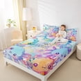 thumbnail image 4 of jejeloiu Colorful Cute Axolotl Twin Sheet Sets,Watercolor Oil Painting Twin Fitted Sheet,Ocean Sea Animal Flat Sheet For Girl,Luxury Bedroom Decor,3-Piece, 4 of 7