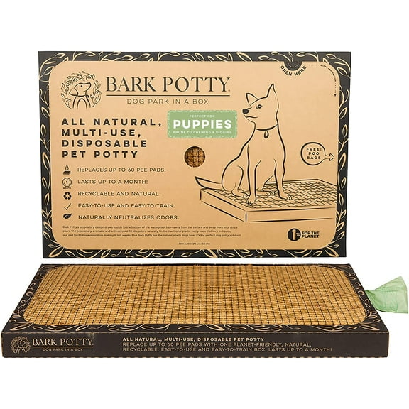 Puppy Bark Potty Disposable Dog Potty - Multi-Use, Odor Neutralizing, Non-Leaking - Replaces Traditional Pee Pads - Indoor/Outdoor