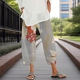 thumbnail image 3 of Pantalones capri Medlor Boho 2025 de verano de pierna ancha para mujer, 3 of 5