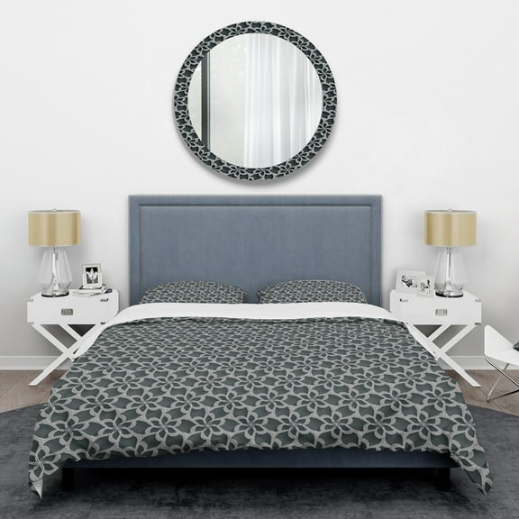 Designart 'Floral 3d Pattern Background.' Mid-Century Modern Duvet Cover Set